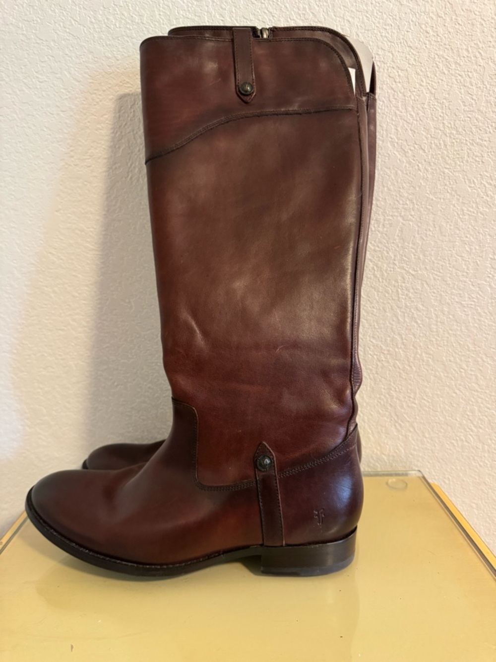 Frye Melissa Tab Brown Leather Riding Boots Size 10 NWOT